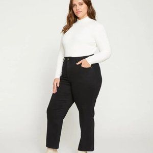NWT Universal Standard Donna High Rise Curve Straight Leg Jeans Black size 16